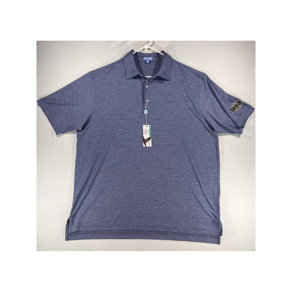 GenTeal brrr Heathered Polo Mens XXL Blue Performance Golf Shirt Local Seed Co